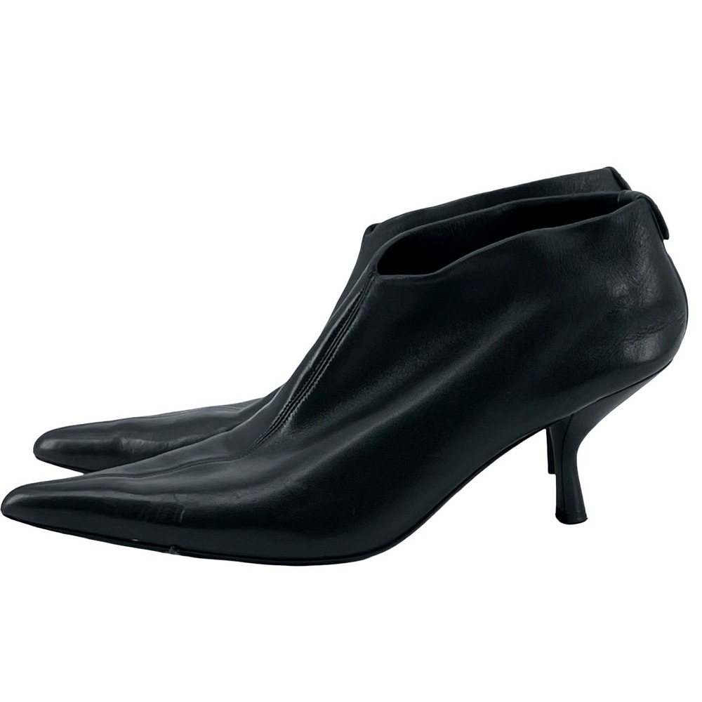 The Row Women Ankle Boots Pointed Toe Kitten Heel Black Leather Size40 EXCELLENT - Picture 3 of 7